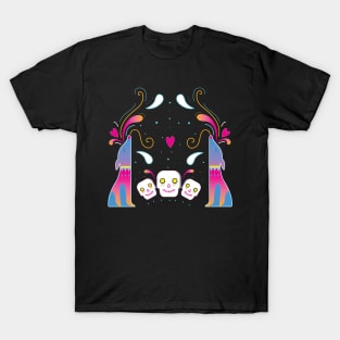 Mexican xolos and candy skulls T-Shirt